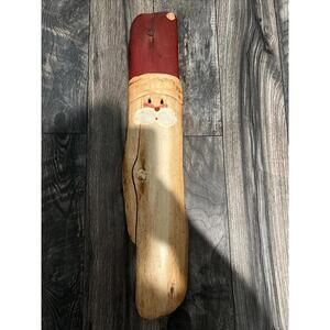 Folk Art Large Old World Santa Claus Figure Head Wall Door Decor